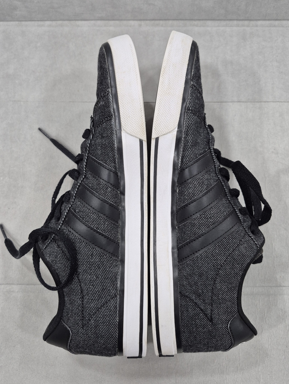 Adidas sneakers men's 11 black denim 3 stripes F76263 - Picture 6 of 9